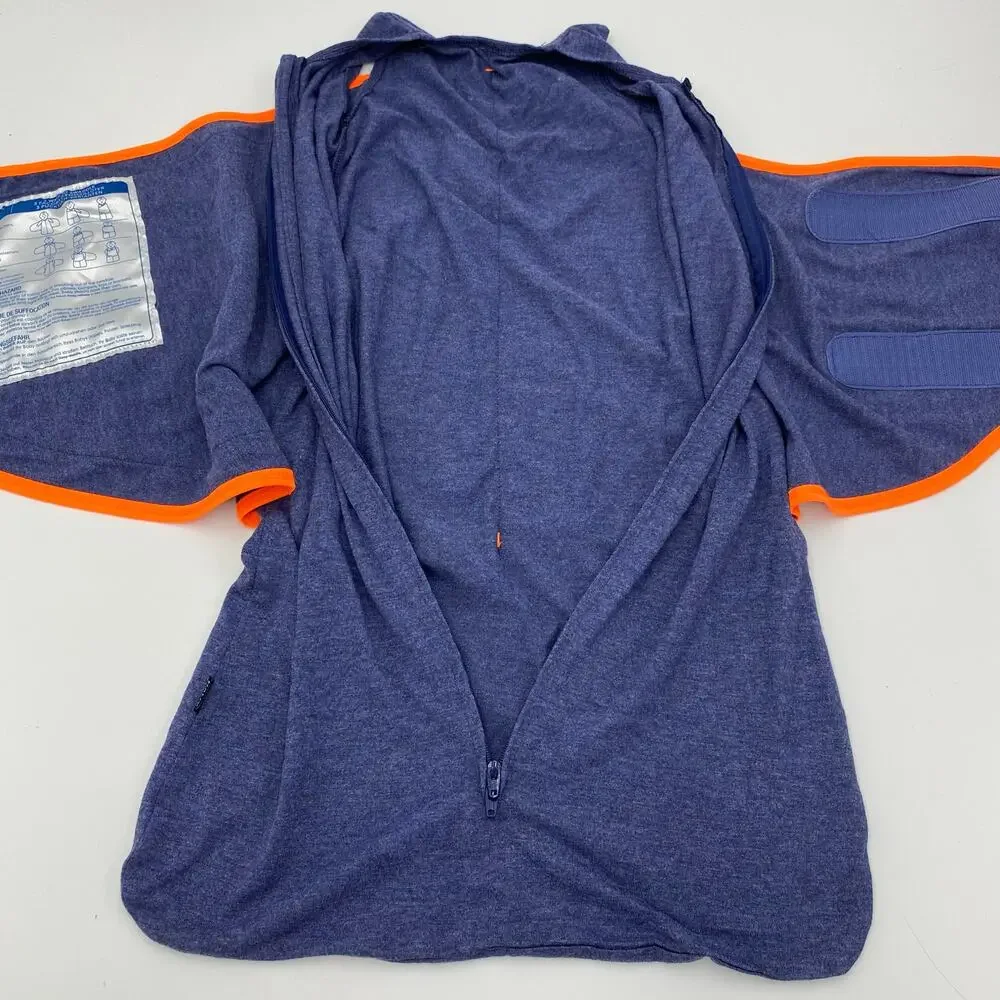 Halo Sleepsack Navy Ideal Temp Swaddle 2 Way Zipper Size 0-3 M 1.5 TOG